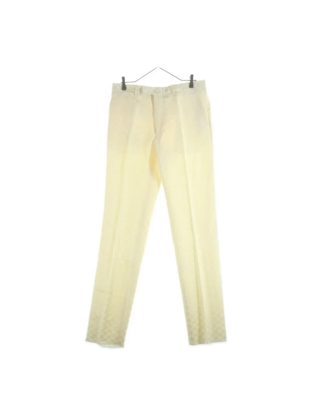 Gucci GG Pants All Over Pattern Ivory Viscose Cotton 48